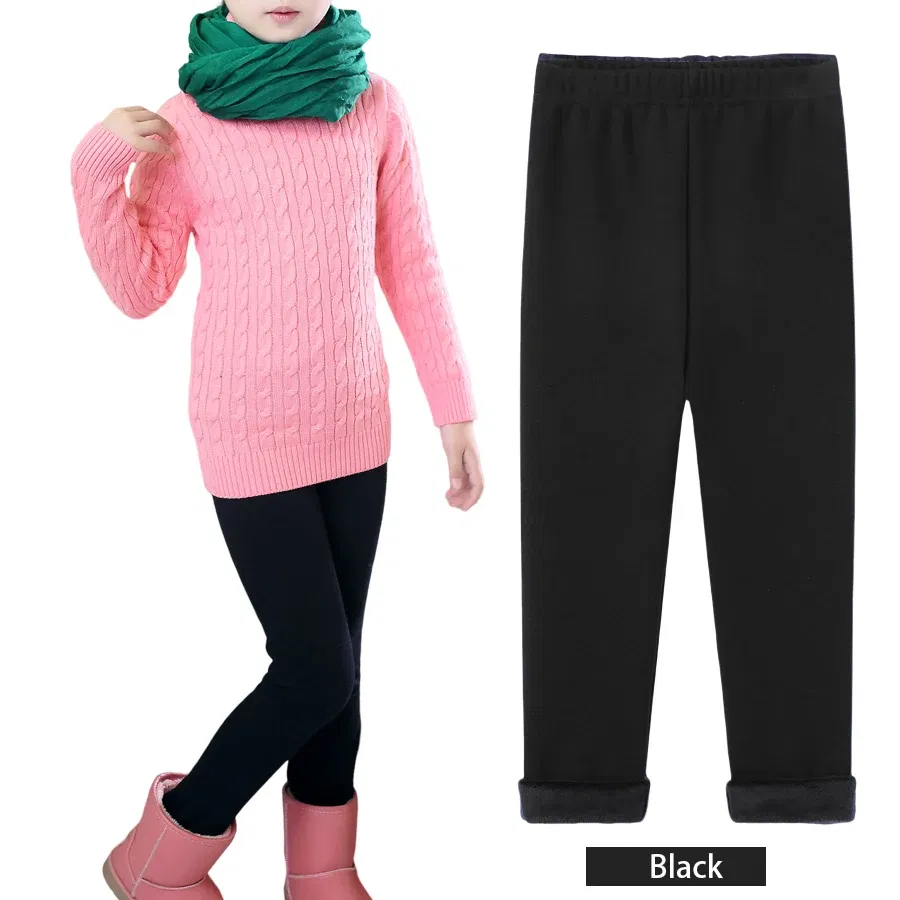 Color: Brown, Size: 140, Ships From: CHINA - SheeCute Girls Winter Warm Pants Kids Fleece Lined Leggings for 3-11 Years SCW7101