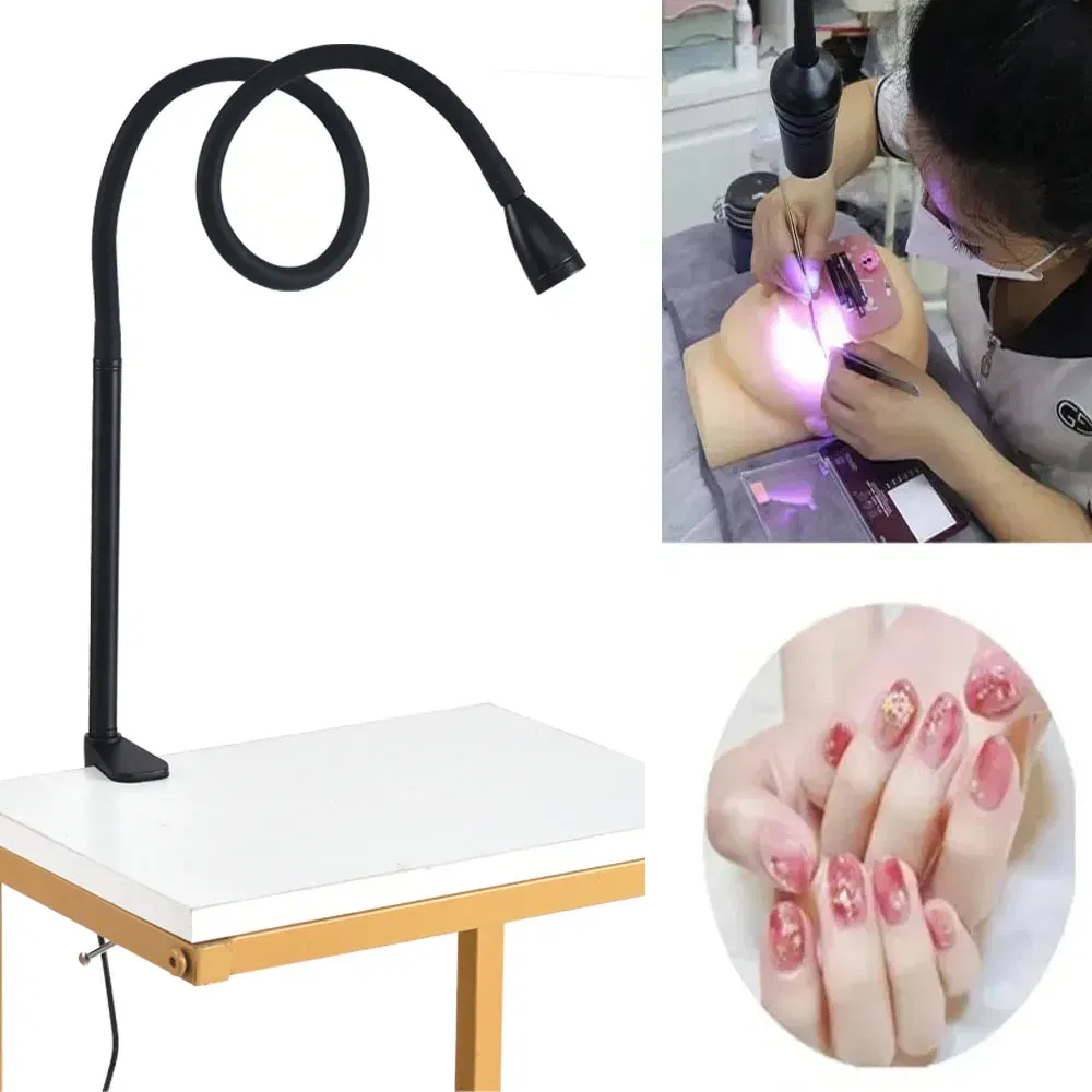 Wattage: 3w - 5V USB 10W LED Purple Light UV Eyelash Beauty Nail Glue Quick Cure Lamp Eyelash Grafting Foot Switch LED Table lamp