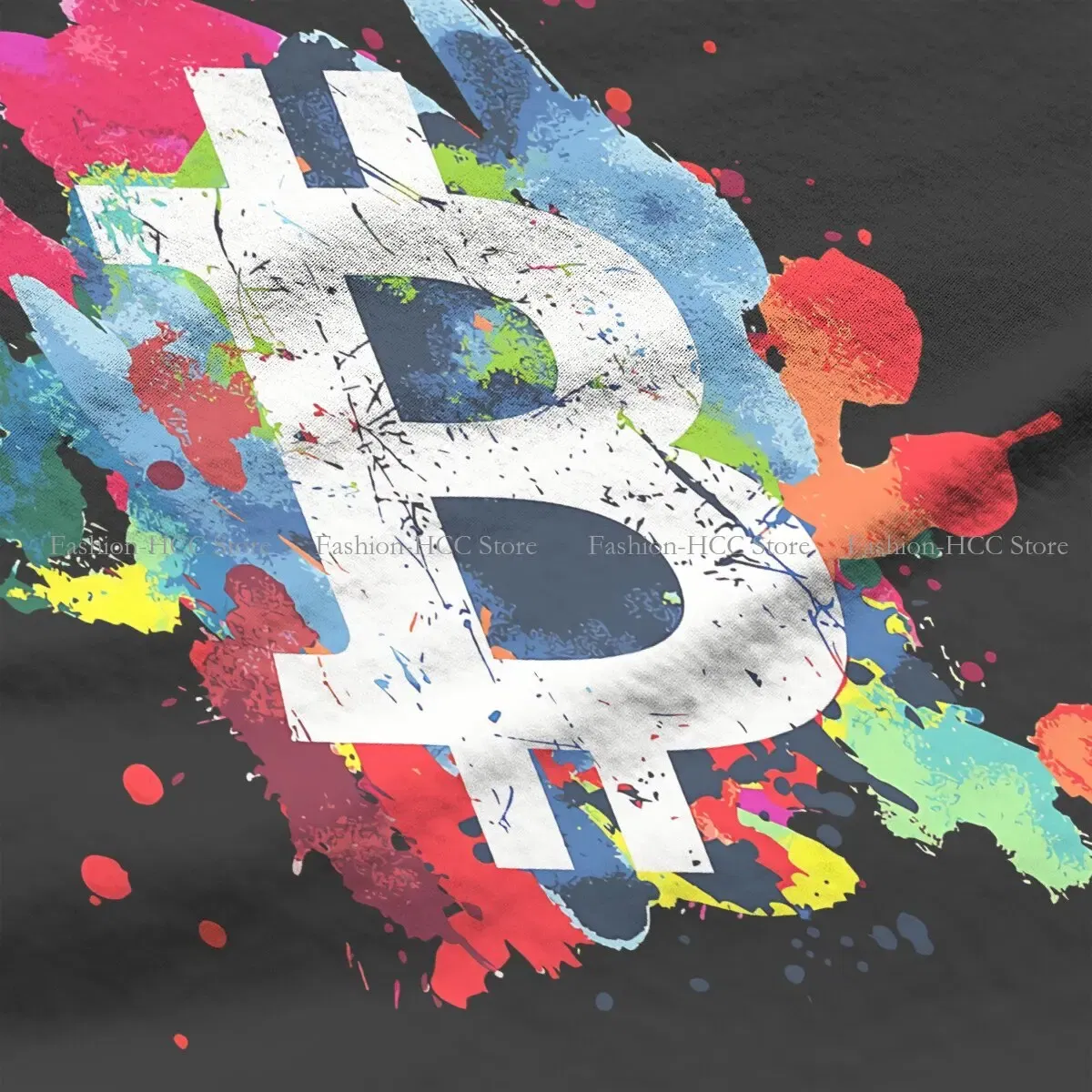 Color: black, Size: XXL - Bitcoin Polyester TShirts Art Personalize Men's T Shirt Funny Clothing