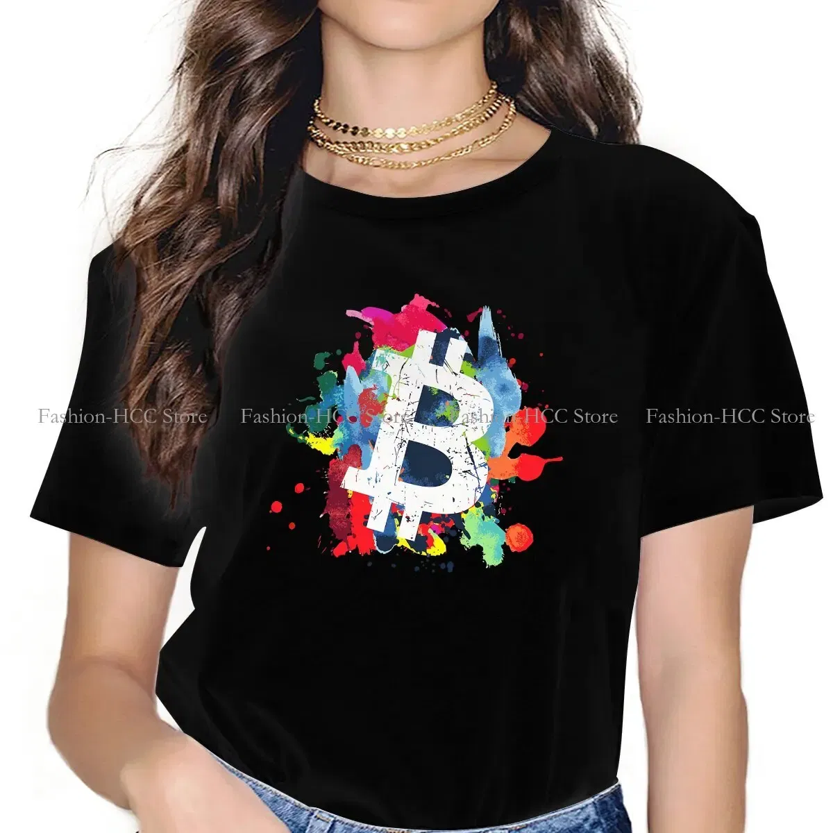 Color: black, Size: XXL - Bitcoin Polyester TShirts Art Personalize Men's T Shirt Funny Clothing