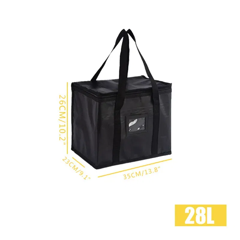 Color: black - Insulated Thermal Cooler Bag Drink Storage Large Chilled Bags Cool Lunch Foods Lunch Box Zip Picnic Tin Foil Food panier repas
