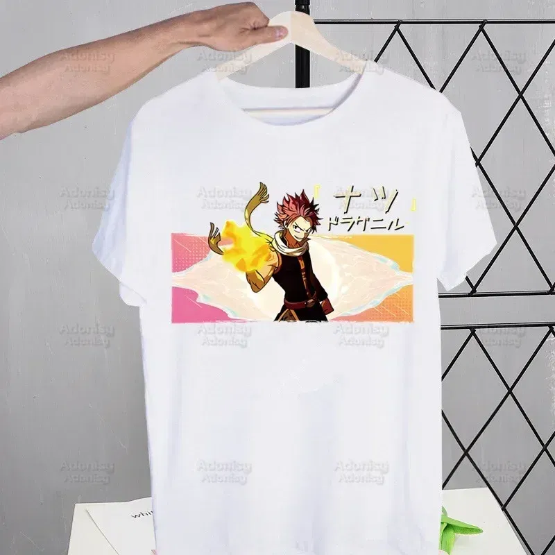 Color: Lavender, Size: S - Anime Fairy Tail Cartoon Natsu Erza Gray Lucy T-shirts Summer Men/Women Hip Hop Tshirt Streetwear t shirts Short Sleeve Tops