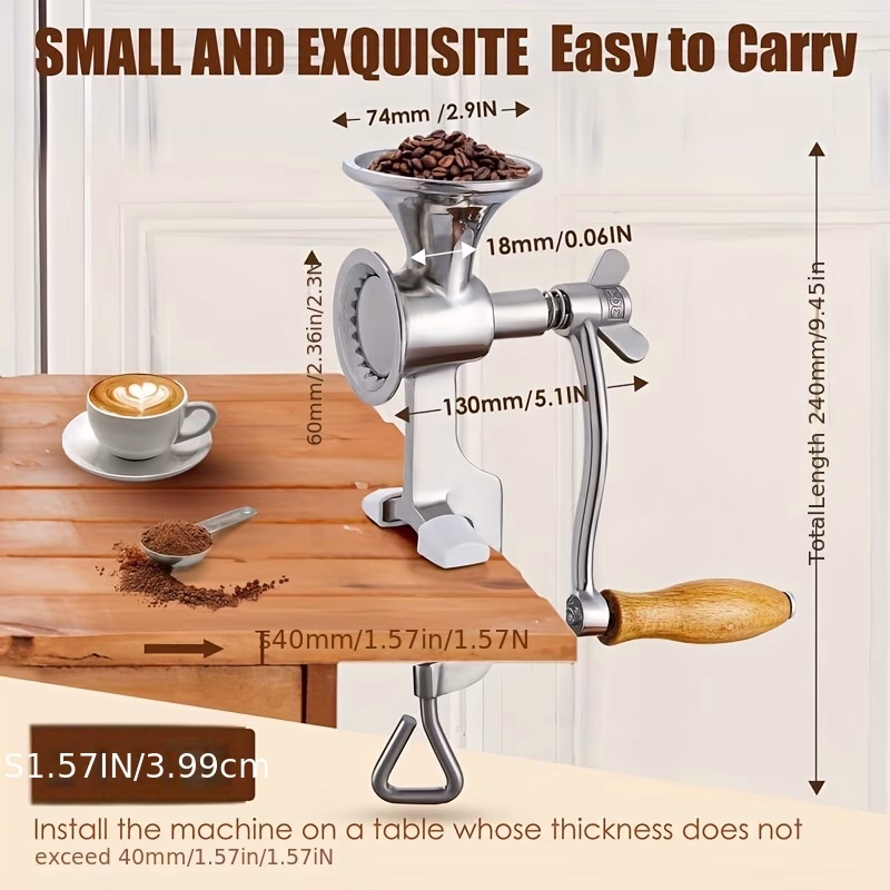 Coffee Bean Grinder Manual Mill – Wheat, Corn, Grain, Nuts, Flour, Seeds Grinder