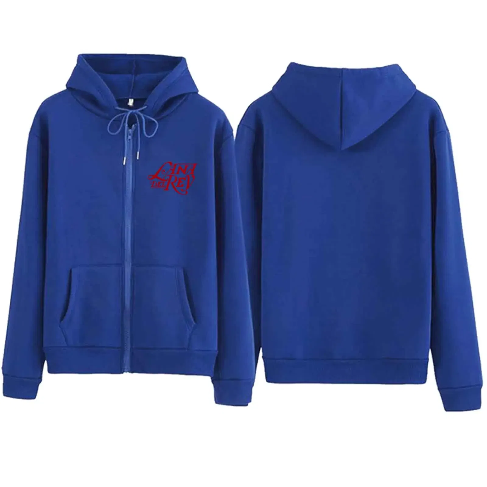 Color: Blue, Size: XXXL - Lana Del Rey Zipper Harajuku Streetwear Printing Music Fans Gift Hoodie Casual Pullover Tops Hoodie 2024 V-Neck Sweatshirts