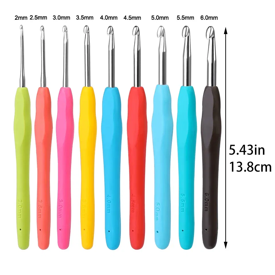 Color: Light Grey - KRABALL Crochet Knitting Hooks Set Needle DIY Handmade Sewing Knit Tool Accessories Set for Sweater DIY Craft Scarf Weaving