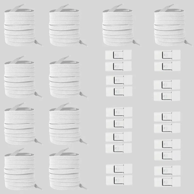 Color: Navy Blue - 2/4/10pairs Without Ties Elastic Laces No Tie Shoe Laces Press Lock Shoelaces Sneaker Kids Adult 8MM Widened Flat Shoelace