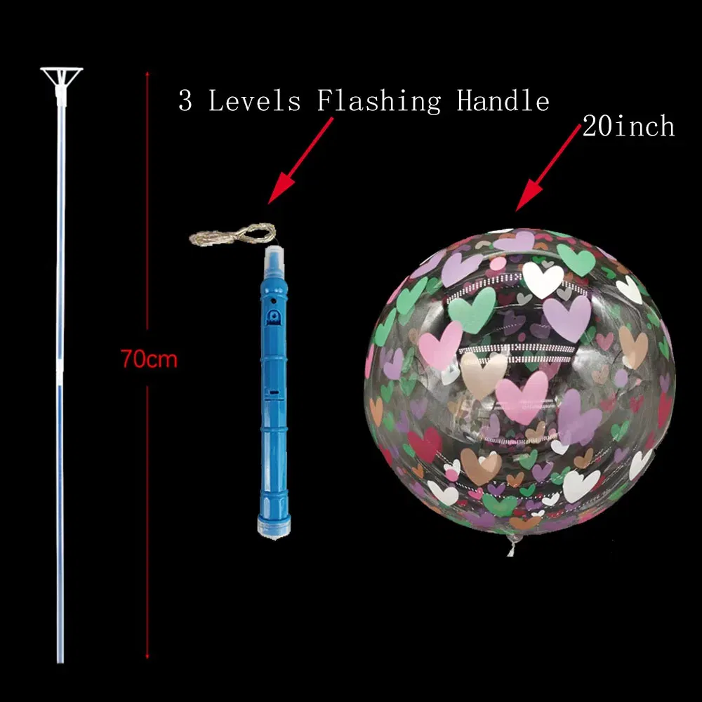 Color: plum, Ballon Size: 10inch, Shape: Cow - 1/5/10/20/30pcs LED Light Up BoBo Balloons Colorful 3 Levels Flashing Handle 20 Inches Bubble Balloon 70cm Stick