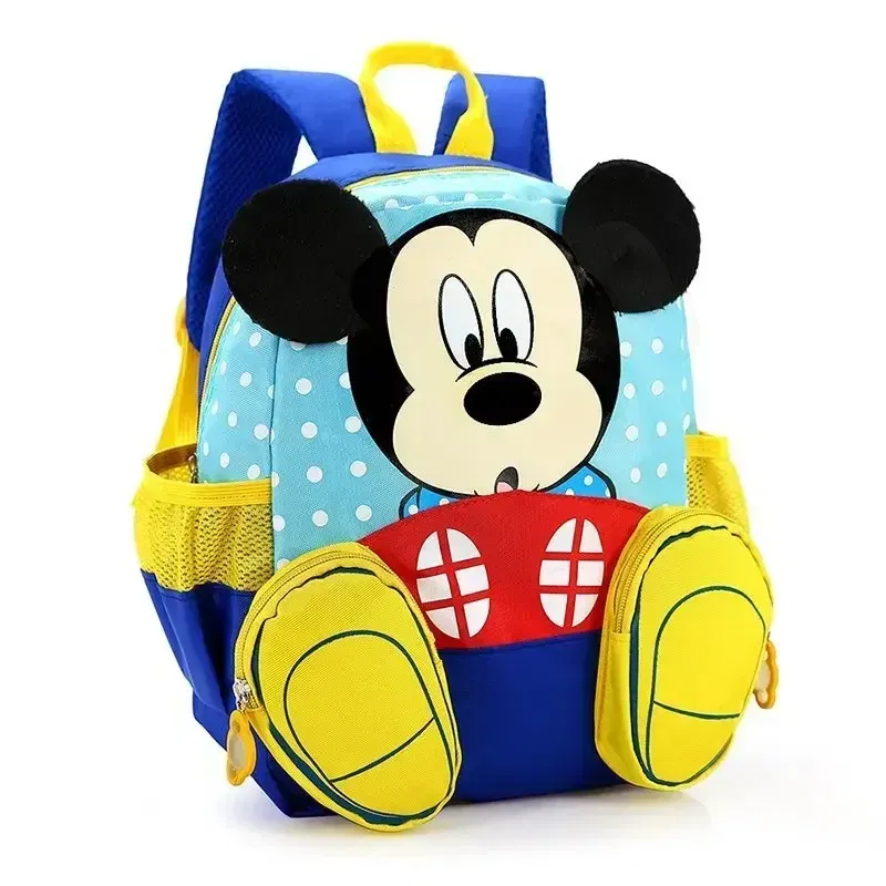 Color: Beige - MINISO Disney New Mickey and Minne Cute Cartoon Bookbag Teenage Casual Fashion Large Capacity Waterproof Dual-Shoulder Backpack