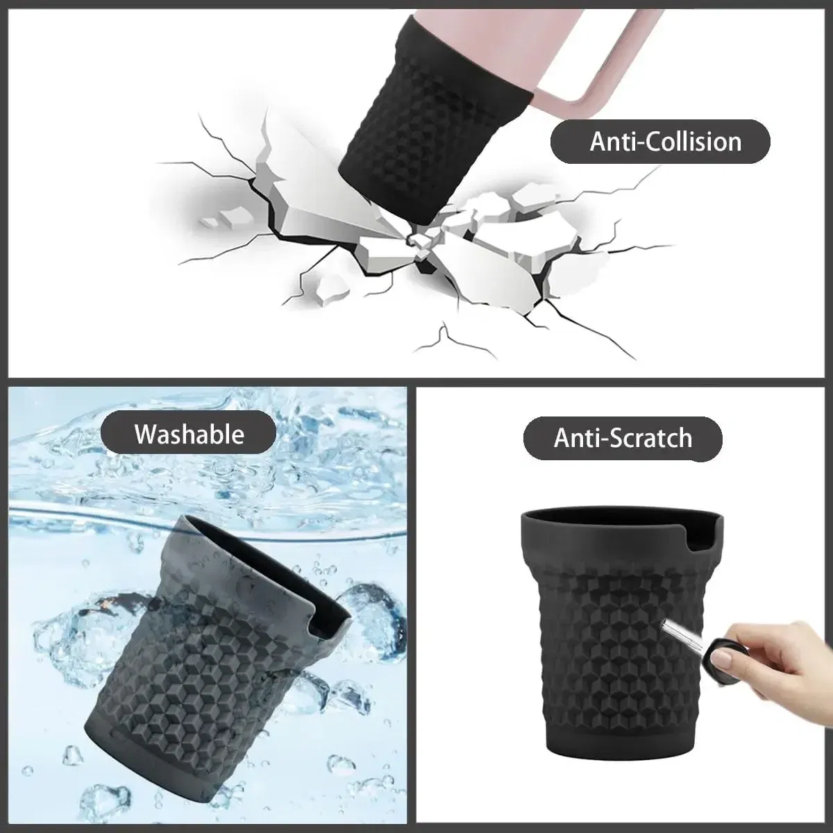 Color: Coffee - Silicone Boot for Stanley Quencher H2.0 FlowState Tumbler 40oz  Cup Bottom Protector Sleeve