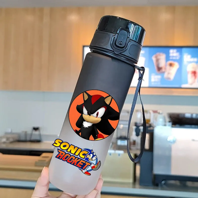 Color: Silver - new Sonic the Hedgehog Frosted Progressive Color Water Child Cup Outdoor Large Capacity Sport Flip Cover Drinking Birthday gift
