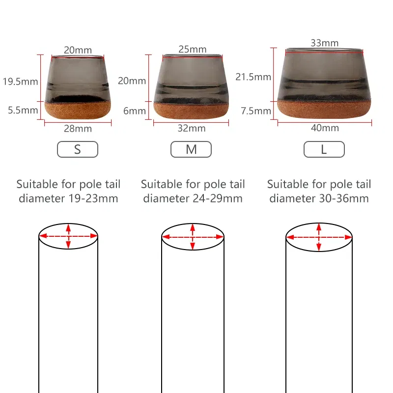 Color: Brown - LETOYO felt fishing rods cap Bottom Protector Handle Protective Case Silicone Rod Plug Tail Fishing Tackle fishing equipment