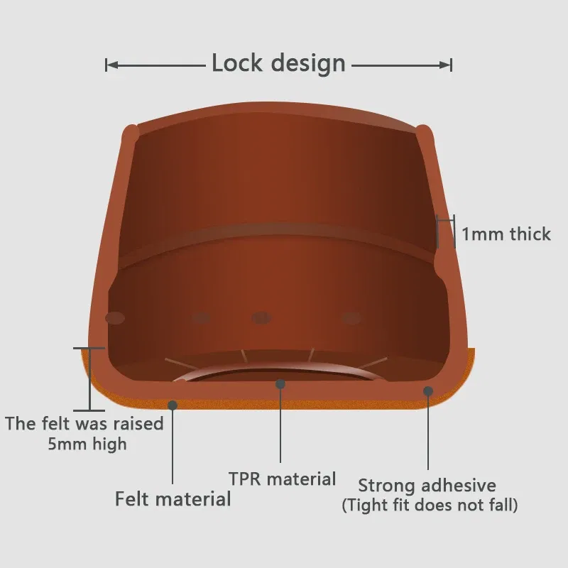 Color: Brown - LETOYO felt fishing rods cap Bottom Protector Handle Protective Case Silicone Rod Plug Tail Fishing Tackle fishing equipment