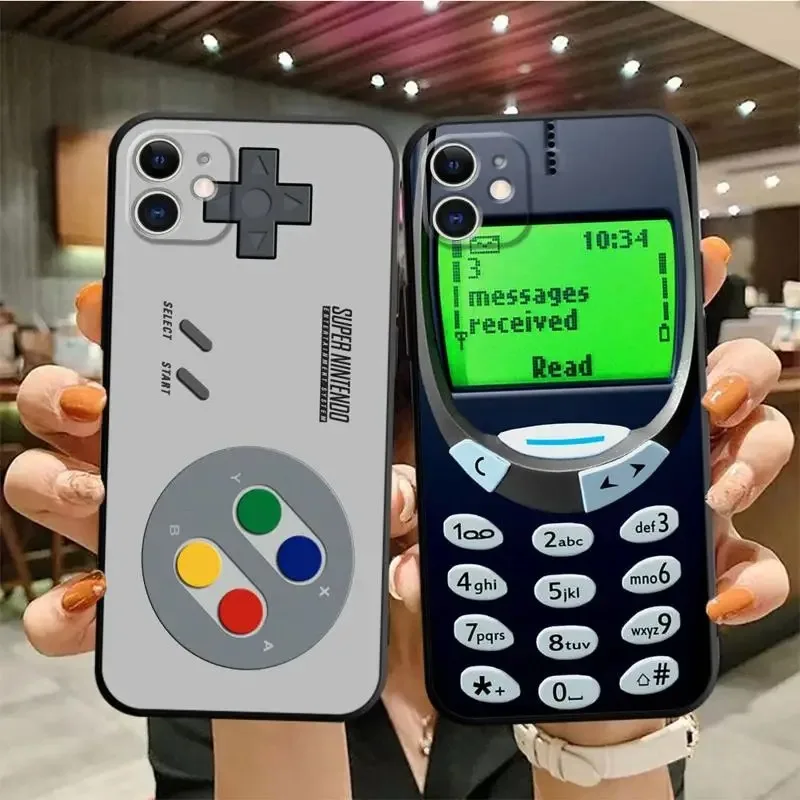 Color: black, Material: PC - Retro Camera Games Phone Case For Samsung Galaxy S10 S20 S21 S22 S23 S24 FE Plus Ultra Note 20 Mobile Cover Shell