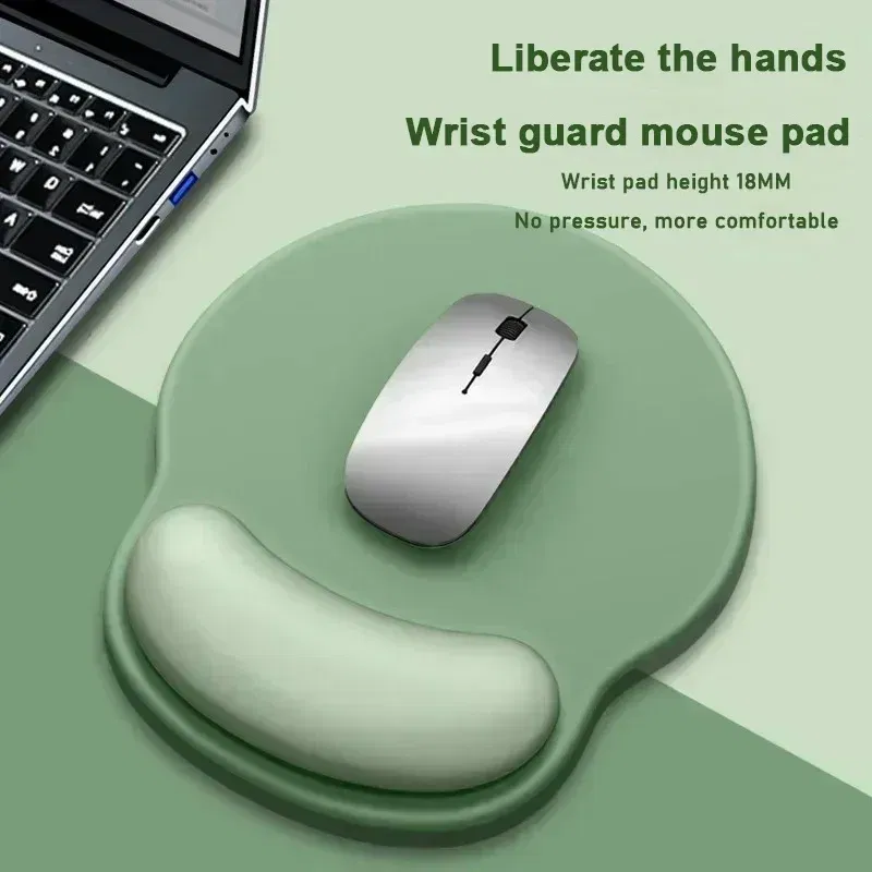 Color: WHITE - Gradient Mouse Pad Comfortable Wrist Support Non Slip Mice Mat Soft Mousepad Wrist Support Computer Silicone mouse pad