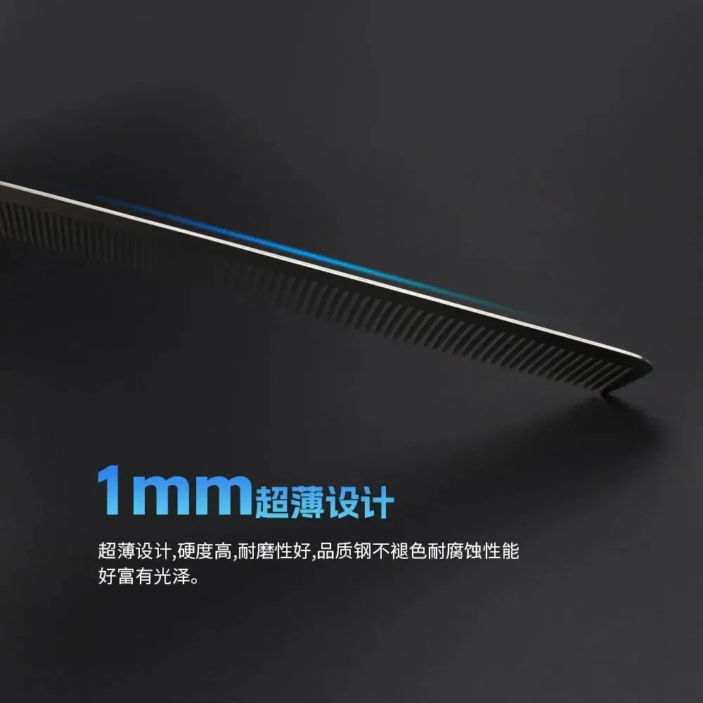 Color: black - MJ Stainless Steel Cutting Metal Tail Combs Silver Fine Cutting Comb Set Hairdressing Steel Rat Tail Comb