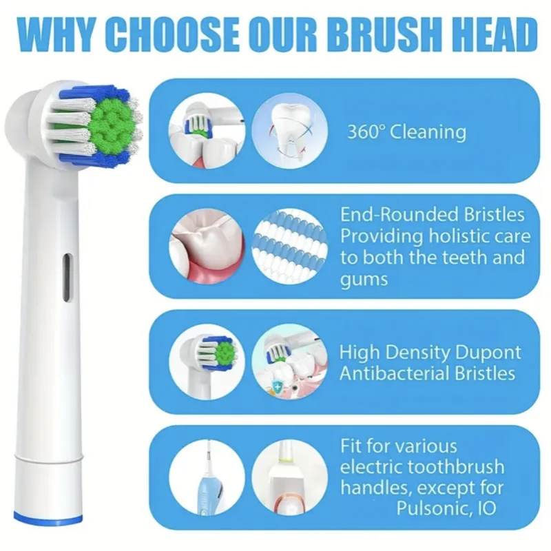 Color: MULTI - Compatible with Oral B electric toothbrush head p2/4000/3757/d12/3766 Braun replacement head universal