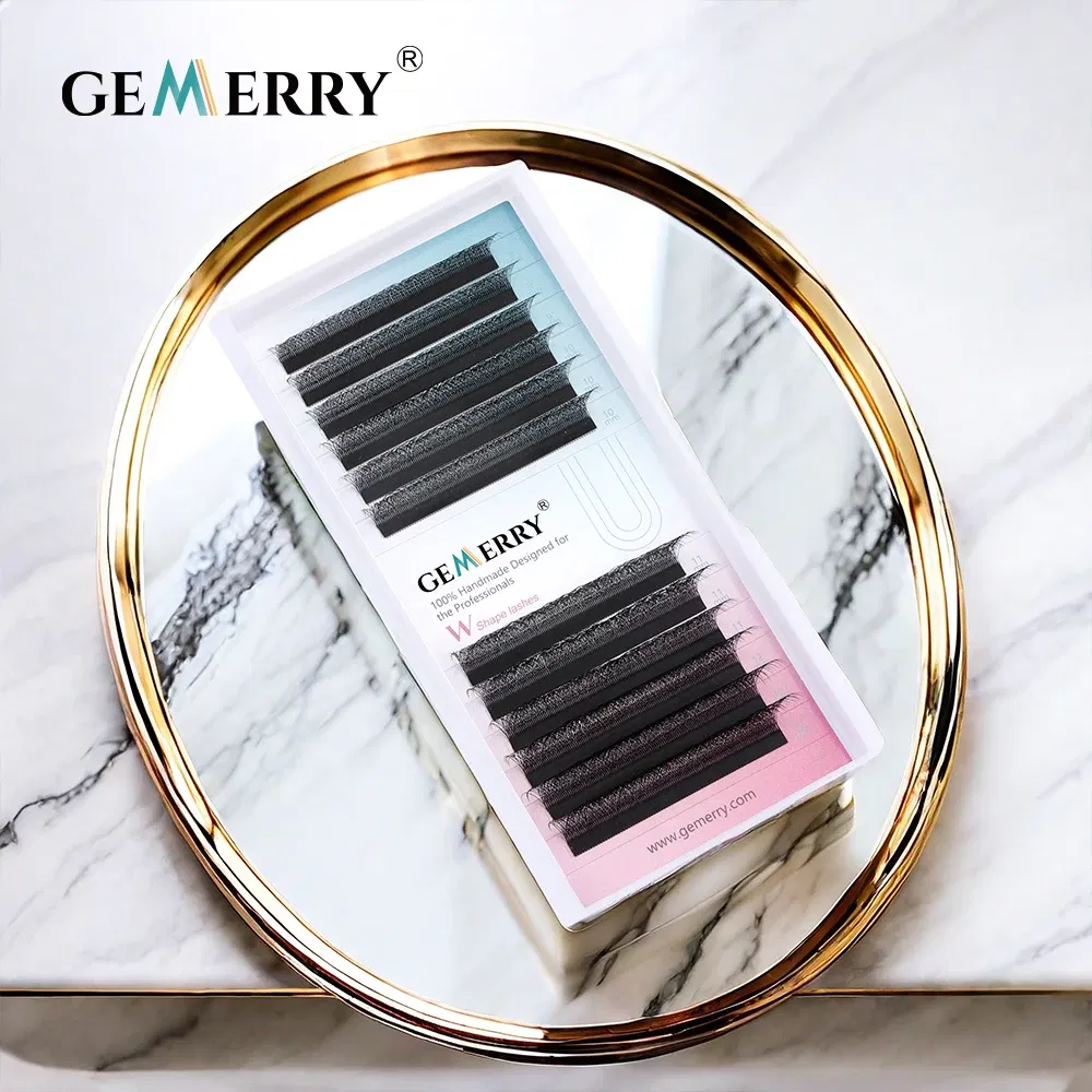 Curl: M, Thickness: 0.07mm, Length: 17mm, Ships From: CHINA - Gemerry Cilios W 4D W-shaped Eyelash Extension Automatic Flowering W Lashes LU/L/C/D Curl High Quality Individual Fake Eyelashes
