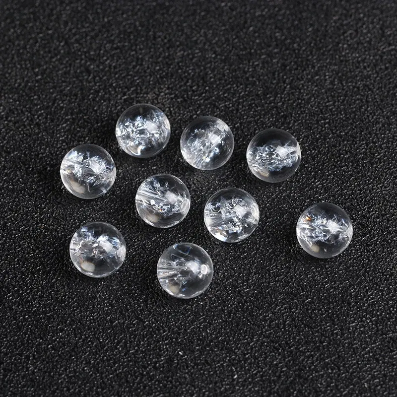 Item Diameter: 14mm - 4A Natural Himalaya Quartz Crystal  Single Bead DIY Jewelry Making