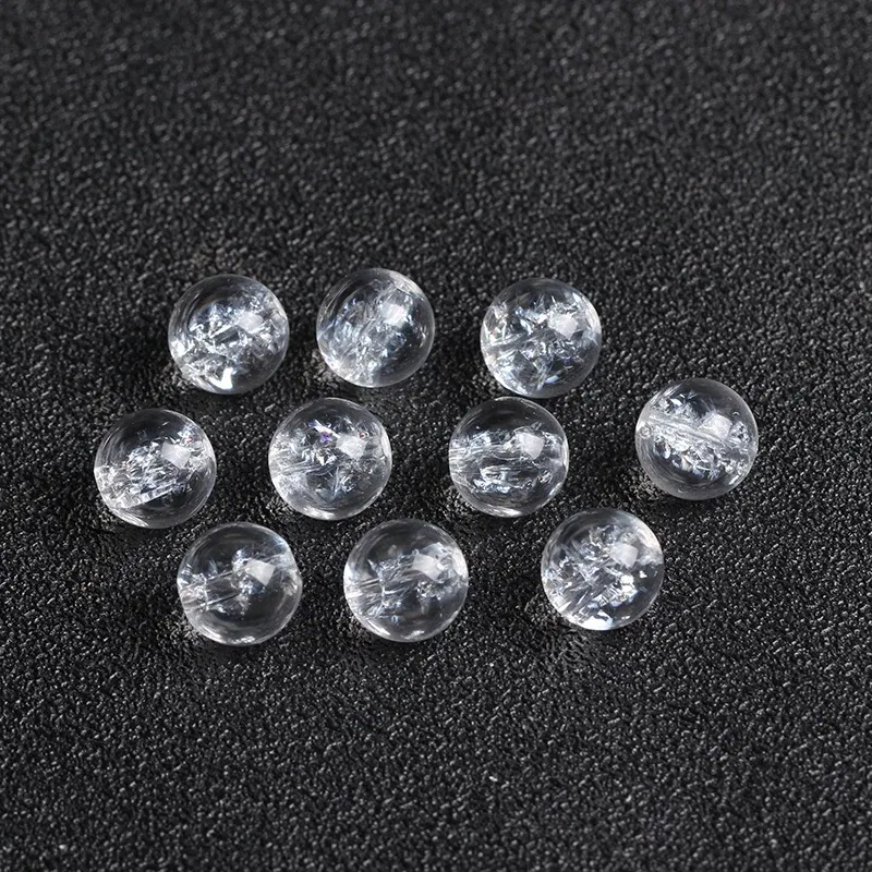 Item Diameter: 14mm - 4A Natural Himalaya Quartz Crystal  Single Bead DIY Jewelry Making