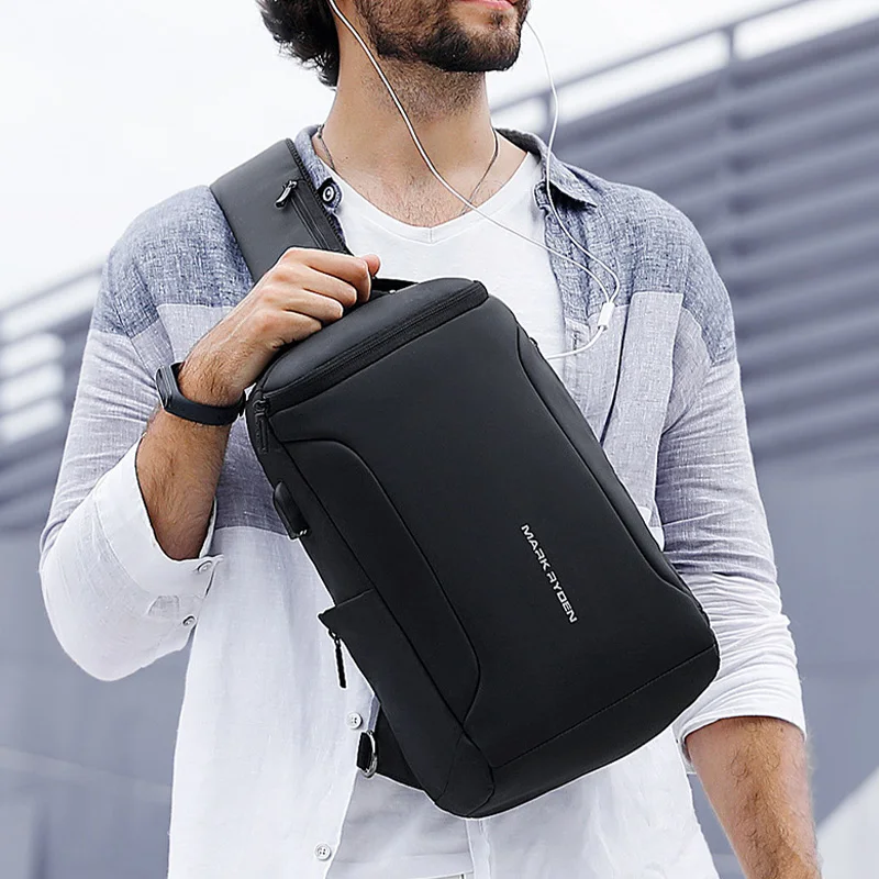 MARK RYDEN Crossbody bag Oxford Cloth Waterproof USB Recharging Sling bag Fits 12.5inch iPad Shoulder Messenger Bags Ches