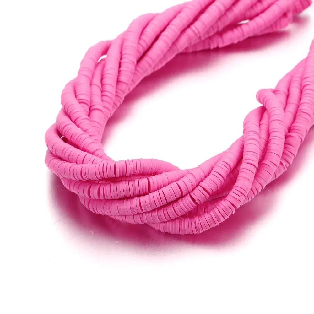 Color: Lavender, Item Diameter: 6mm - 16Inch/Line 6mm Colorful Flat Round Polymer Clay Beads Loose Spacer Beads for DIY Jewelry Making Bracelet Necklace Accessories