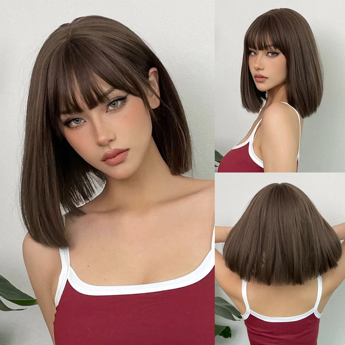 Color: P6/613, Stretched Length: 12inches - New light gold bob hairstyle synthetic wig for Halloween party cosplay wig for daily use high-temperature hair accessory