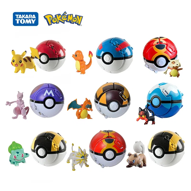 Color: Multicolor - New Pokemon Pokeball Anime Action Figurse Pikachu Squirtle Pocket Monster Variant Pok?©mon Game Elf Ball Model Toys Kids Gift