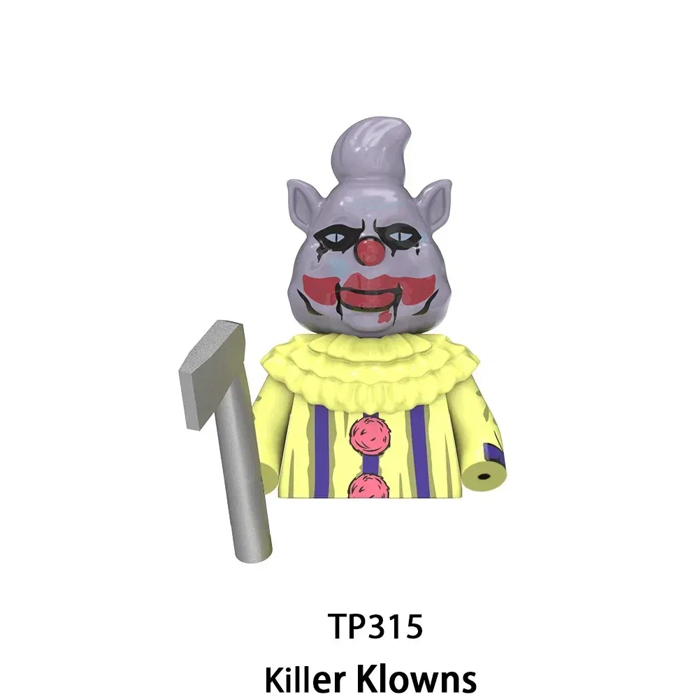 Color: WHITE - TP1040 WM6205 G0129 Killer Klowns Mini Action Figure Classic Horror Thriller Movie Series Building Block Model Doll Toy For Gift