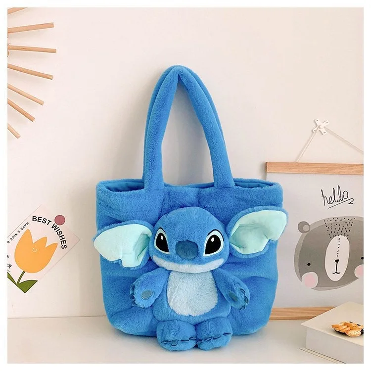 Color: Brown - Disney Anime Lilo & Stitch Toy Kawaii Messenger Bag Girl Heart Handbag Stitch Doll Children Cartoon Soft Sweetheart Shoulder Bag