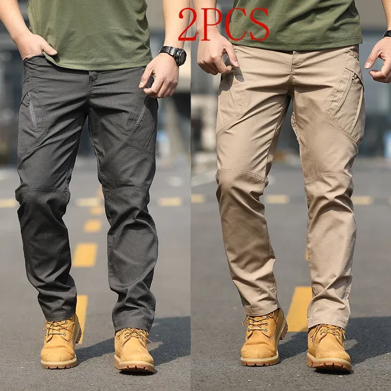 Color: GRAY, Size: 5XL - Archon X9 Tactical Pants Slim Fit Waterproof Camouflage Training Pants Spring Autumn Breathable Waterproof Overalls Loose Wear