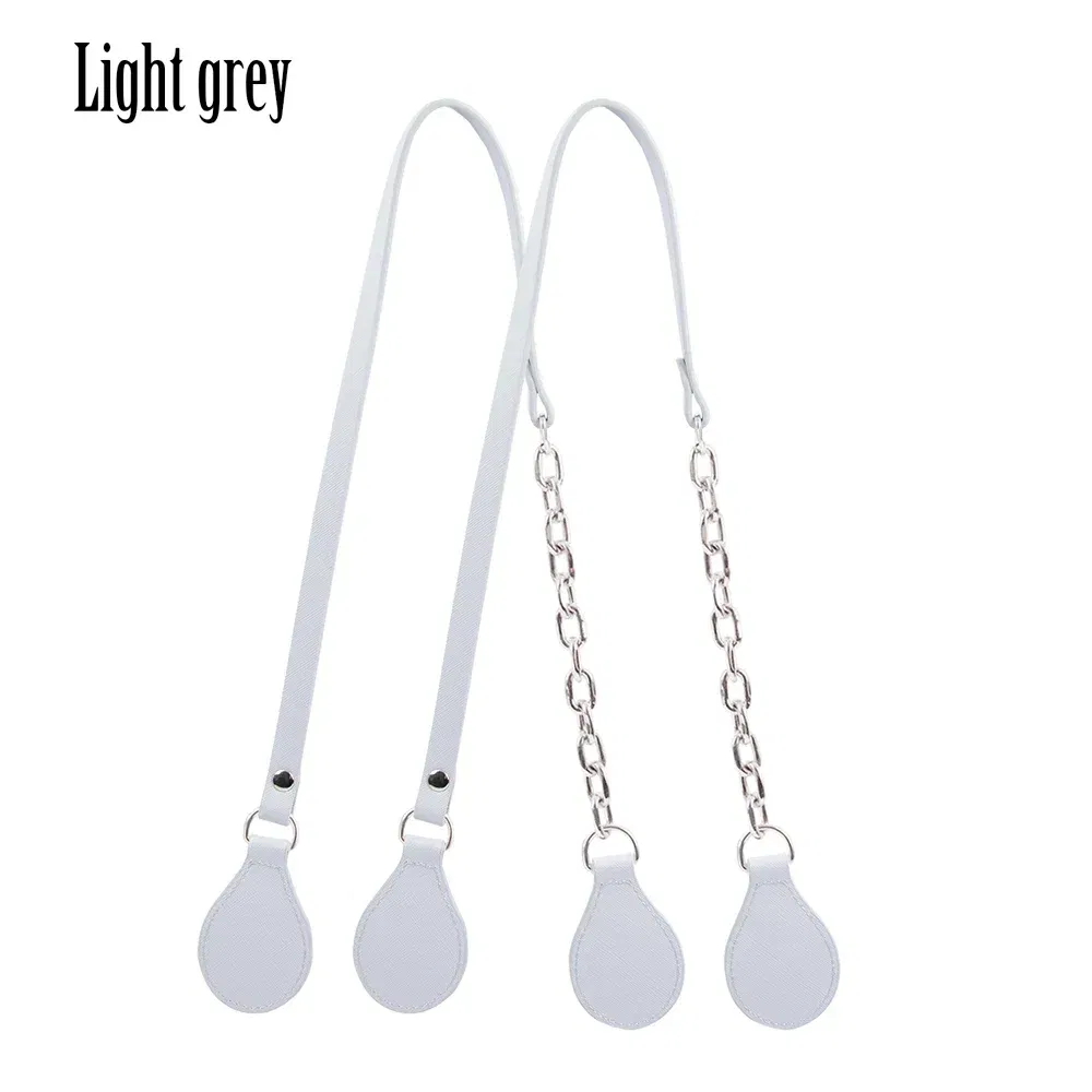 Color: Chocolate, Ships From: CHINA - Tanqu New Arrival Long Edge Painting Handles Faux Leather Flat PU Belt and Drops with Thicken Shiny Chain for OBag for EVA O Bag