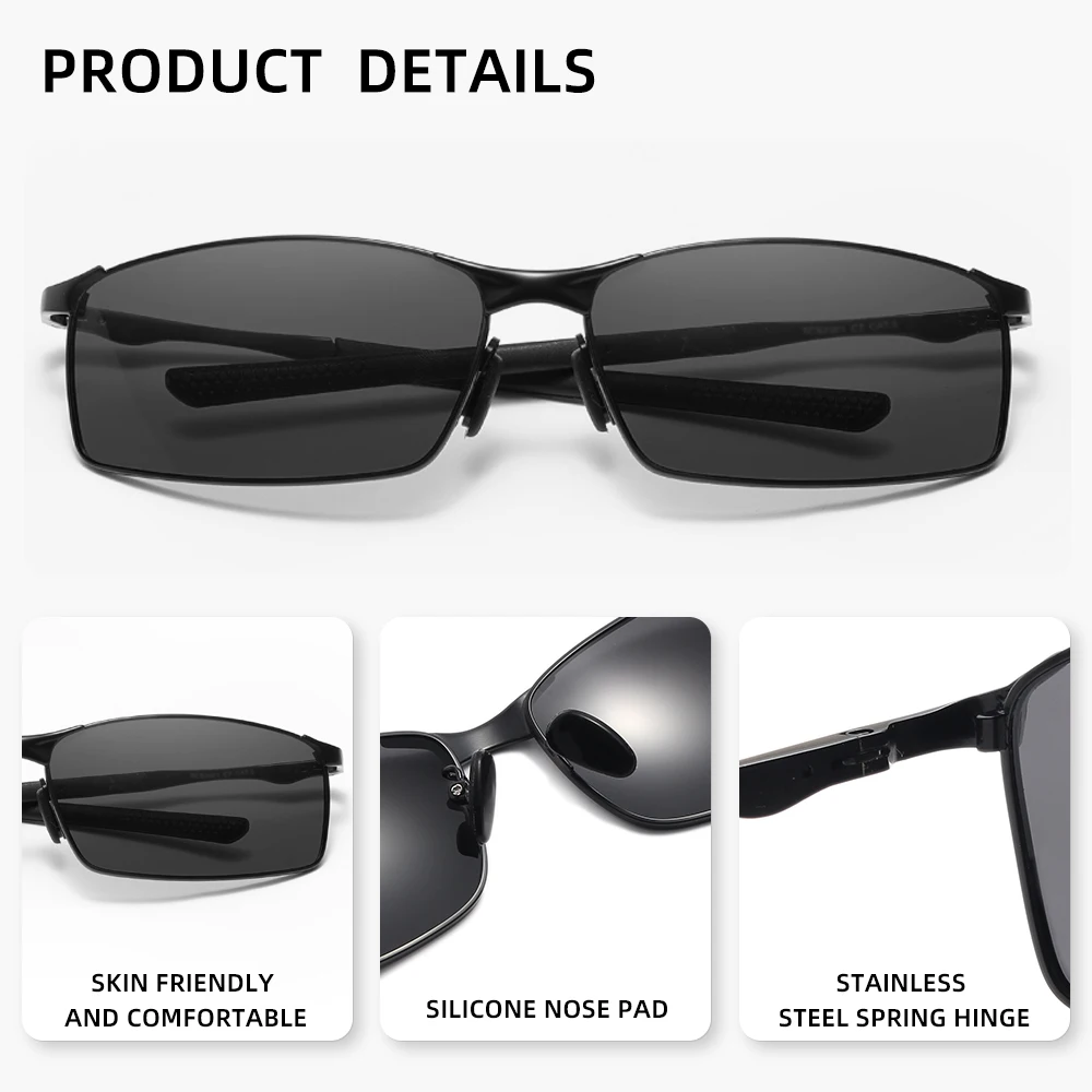 Lenses Color: Silver - Fashion Rectangle Sunglasses Polarized UV400 Parsnip Glasses For Men Women Driving Fishing Casual Eyewear