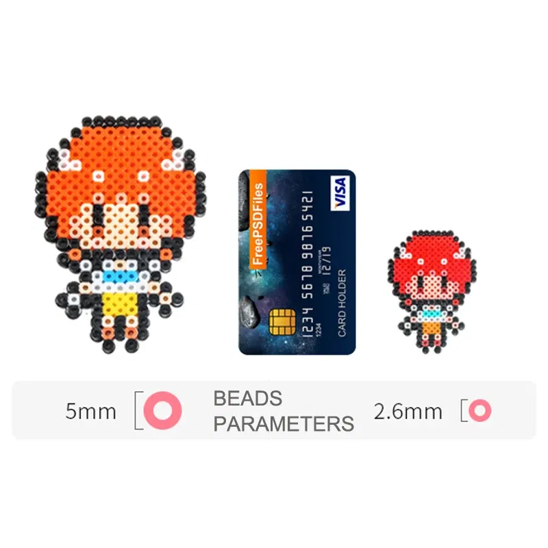 Color: Burgundy - 2.6mm Mini Beads 1000PCS Fuse Beads for Kids Gift Hama Beads Diy Puzzles Iron Beads High Quality