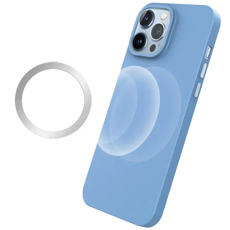 Color: PURPLE - 2024 Stainless Steel Universal Magnetic Metal Plate Ring For Magsafe Wireless Charger Iron Sheet Sticker Magnet Car Phone Holder