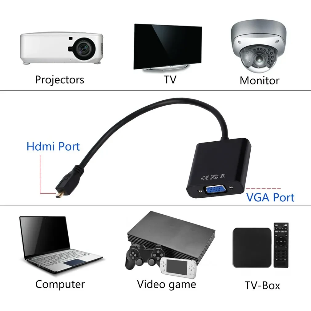 Mini HDMI to VGA Cable
