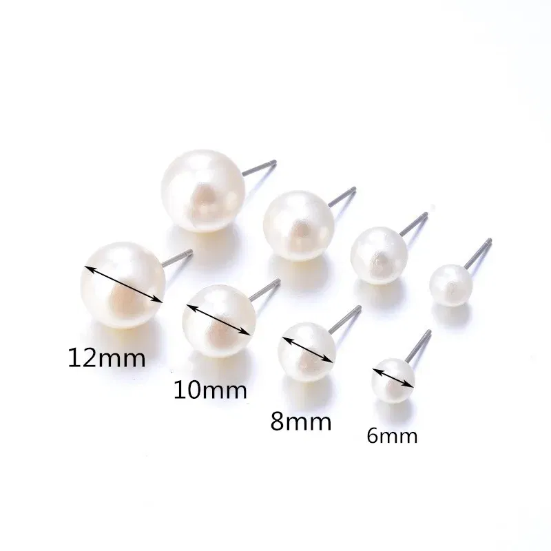 Metal Color: Antique Copper Plated - 12 Pairs White Simulated Pearl Earrings Set For Women Jewelry Big Small Ball Stud Ear Bijouteria Brincos Bijoux