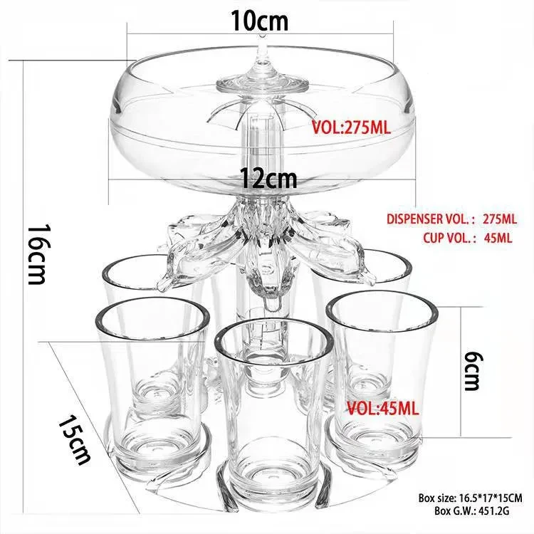 6 Shot Glass Dispenser and Holder