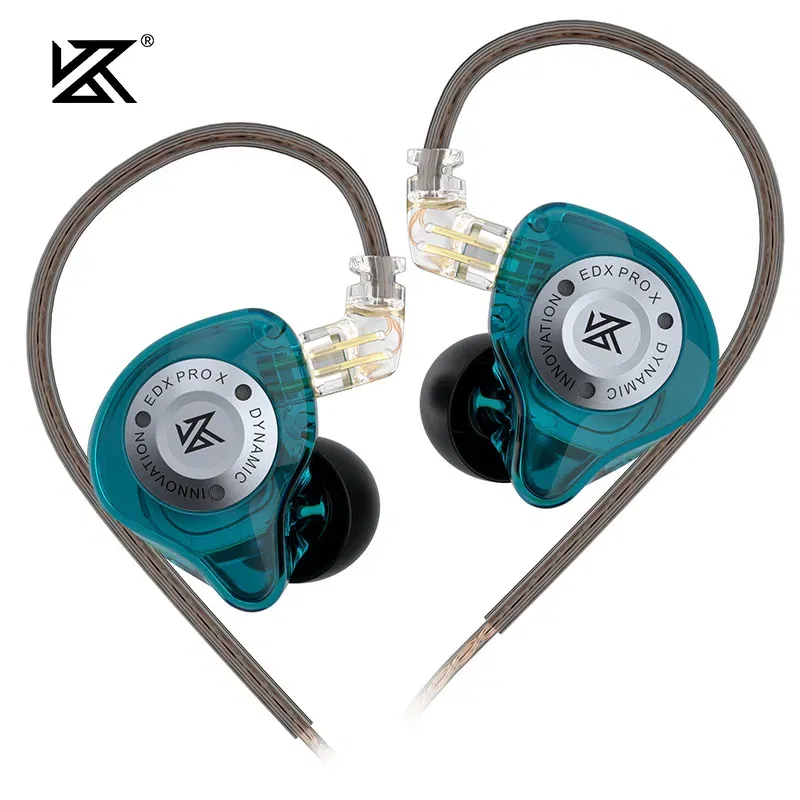 Color: black - KZ EDX PRO X Dynamic Drive Headphones HIFI Heavy Bass Earbuds Sports Metal Headphones Detachable Headphones 2PIN
