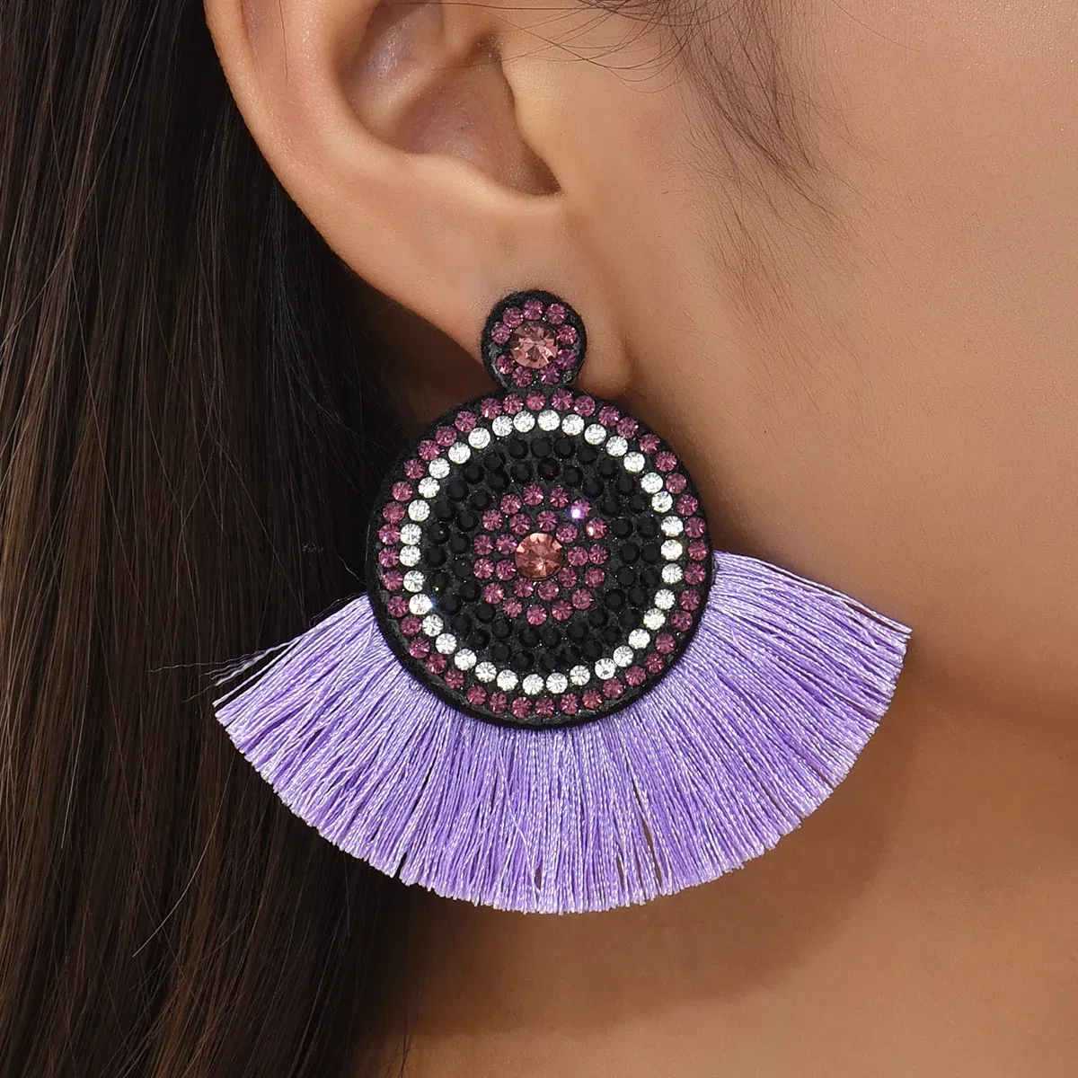 Metal Color: Hot Stamping - Fashion Bohemia Long Tassel Earrings for Women Ethnic Big Drop Earrings Statement Dangle Earring Fashion Jewelry pendientes