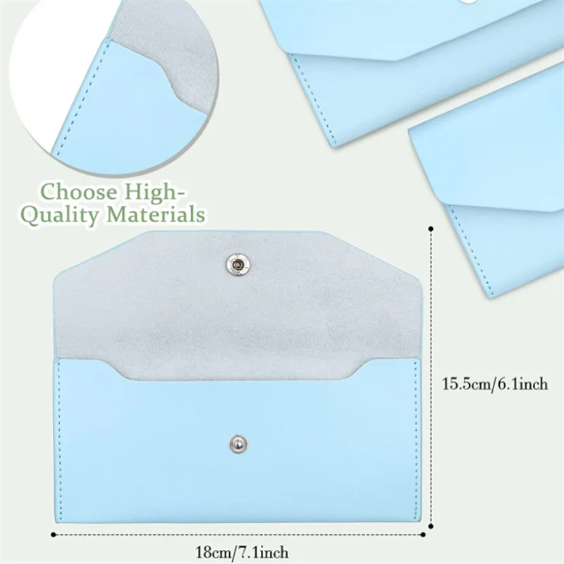 Color: black - Envelope Wallet PU Leather Cash Envelope Wallet Classic Fashion Long Women's Wallet Ferrule Name Card Holder Gift