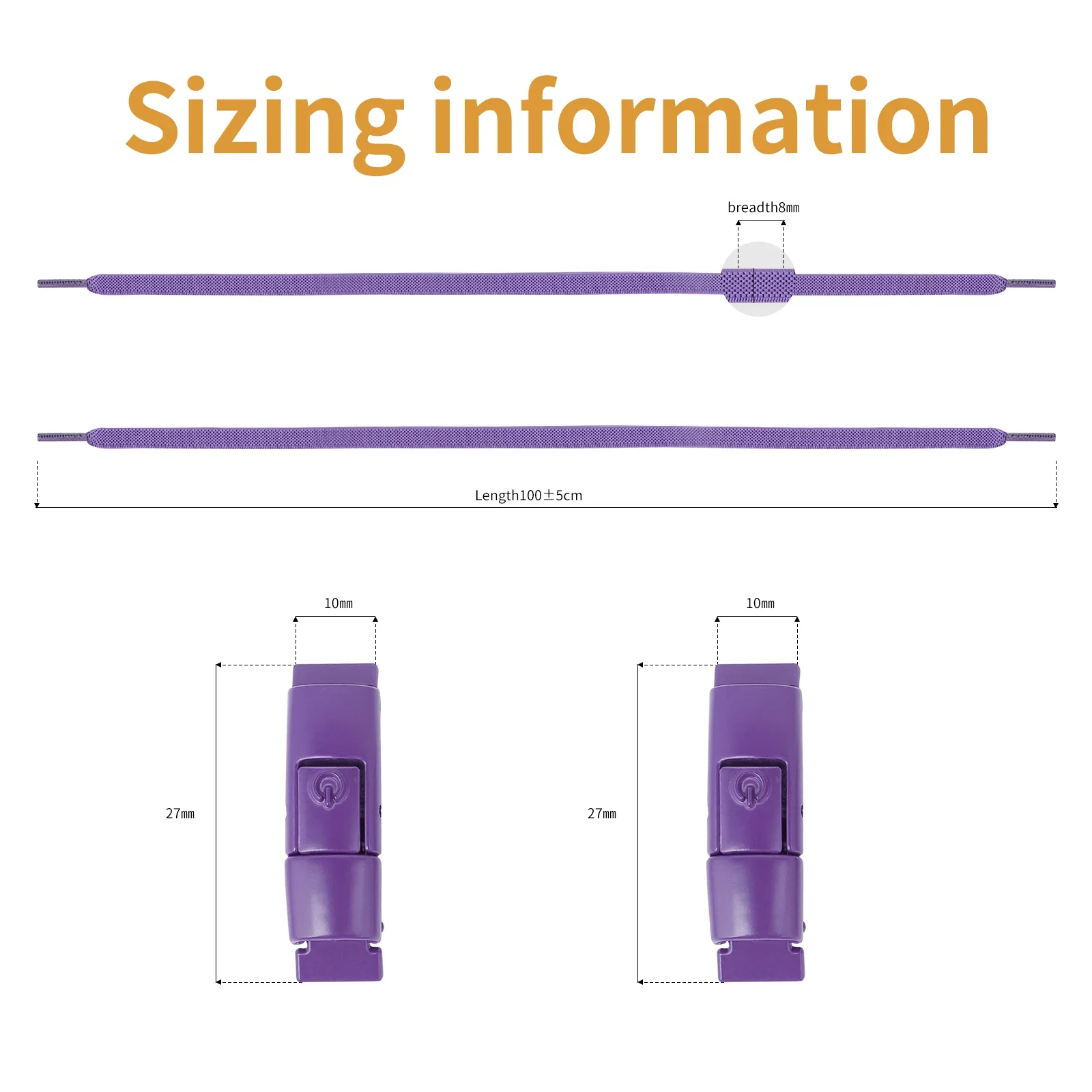 Color: PURPLE - 2/4/10pairs Without Ties Elastic Laces No Tie Shoe Laces Press Lock Shoelaces Sneaker Kids Adult 8MM Widened Flat Shoelace