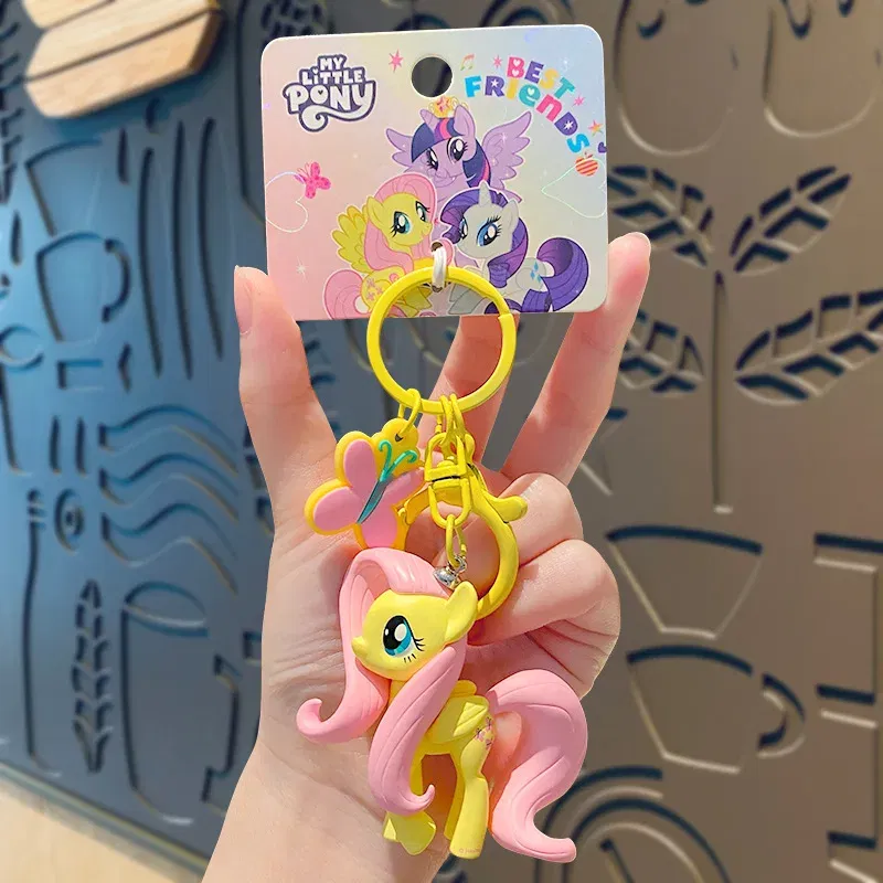 Color: GRAY, Ships From: CHINA - Cartoon My Little Pony Toy Keychain Twilight Sparkle Pinkamena Diane Pie Fluttershy Rarity Rainbow Dash Key Buckle Keyring Gift