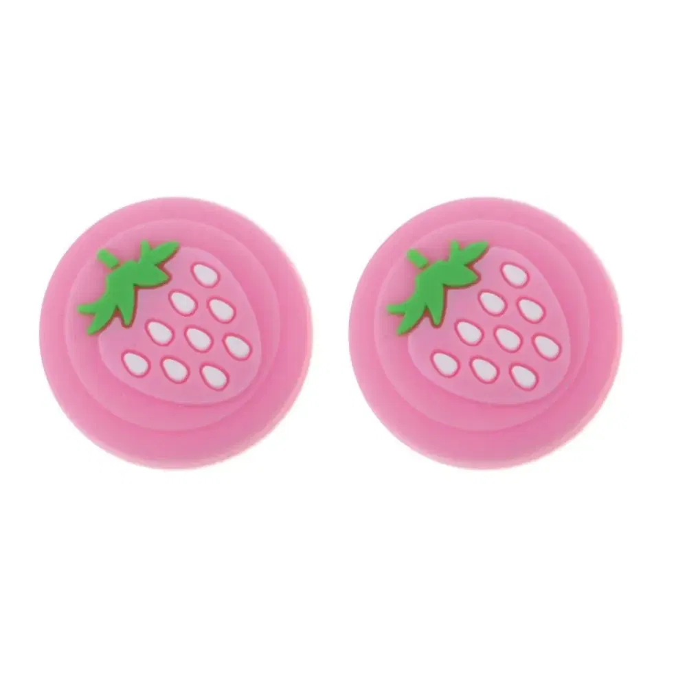 Color: Blue - 2pcs Cherry Pink Lemon For Nintendo Switch Lite OLED Analog Thumb Grip Nintend Swith Joy Con JoyCon Controller Joystick Cap Game