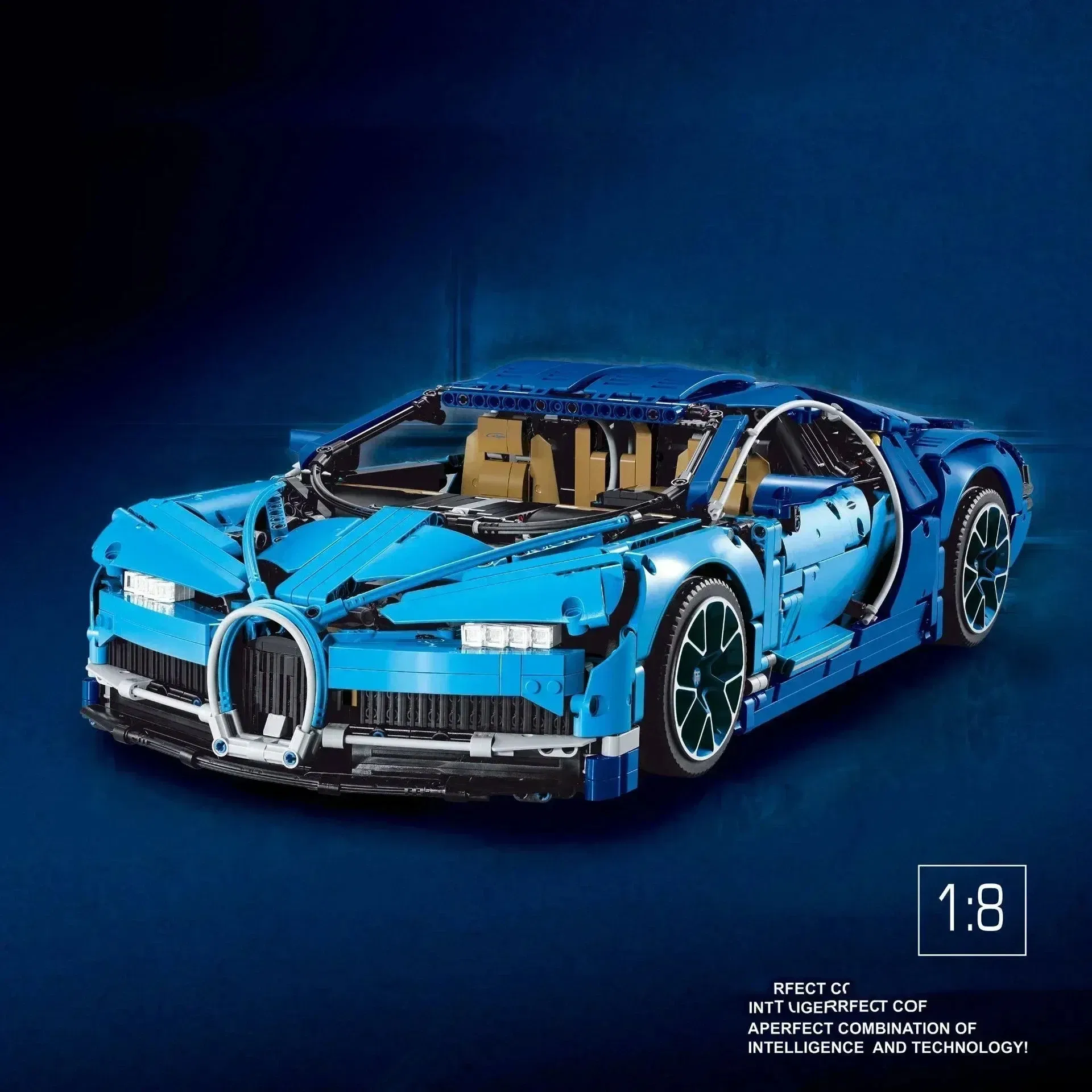 Color: Dark Khaki, Size: 4XL - 3599PCS Super Racing Car High-Tech Buga 1:8 Model Building Blocks 42083 Bricks Kids Toy Children Adults Christmas Birthday Gifts