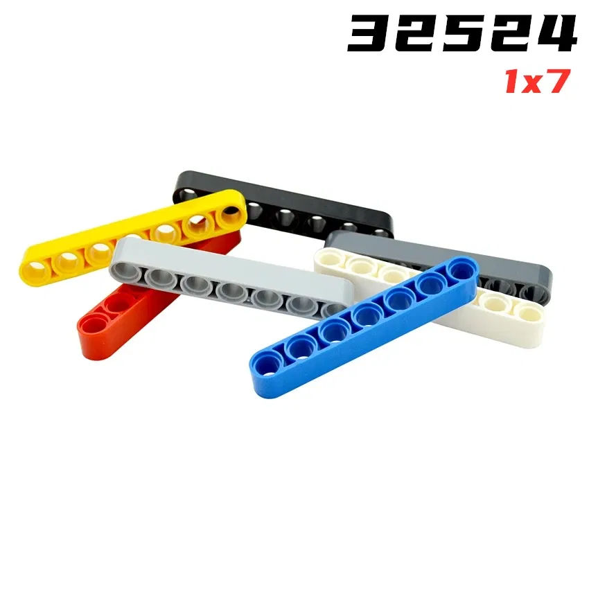 Color: Medium Azure - Rainbow Pig MOC Parts 32524 High-tech Liftarm Beam 1 x 7 Thick Building Blocks Classic Brand Kids DIY Educational Spare Toys