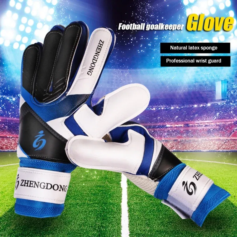 Color: Black, Size: M - Adults Kids Professional Soccer Goalkeeper Gloves Finger Protection Goal Thickened Latex Football Gloves for futbol futebol Goal