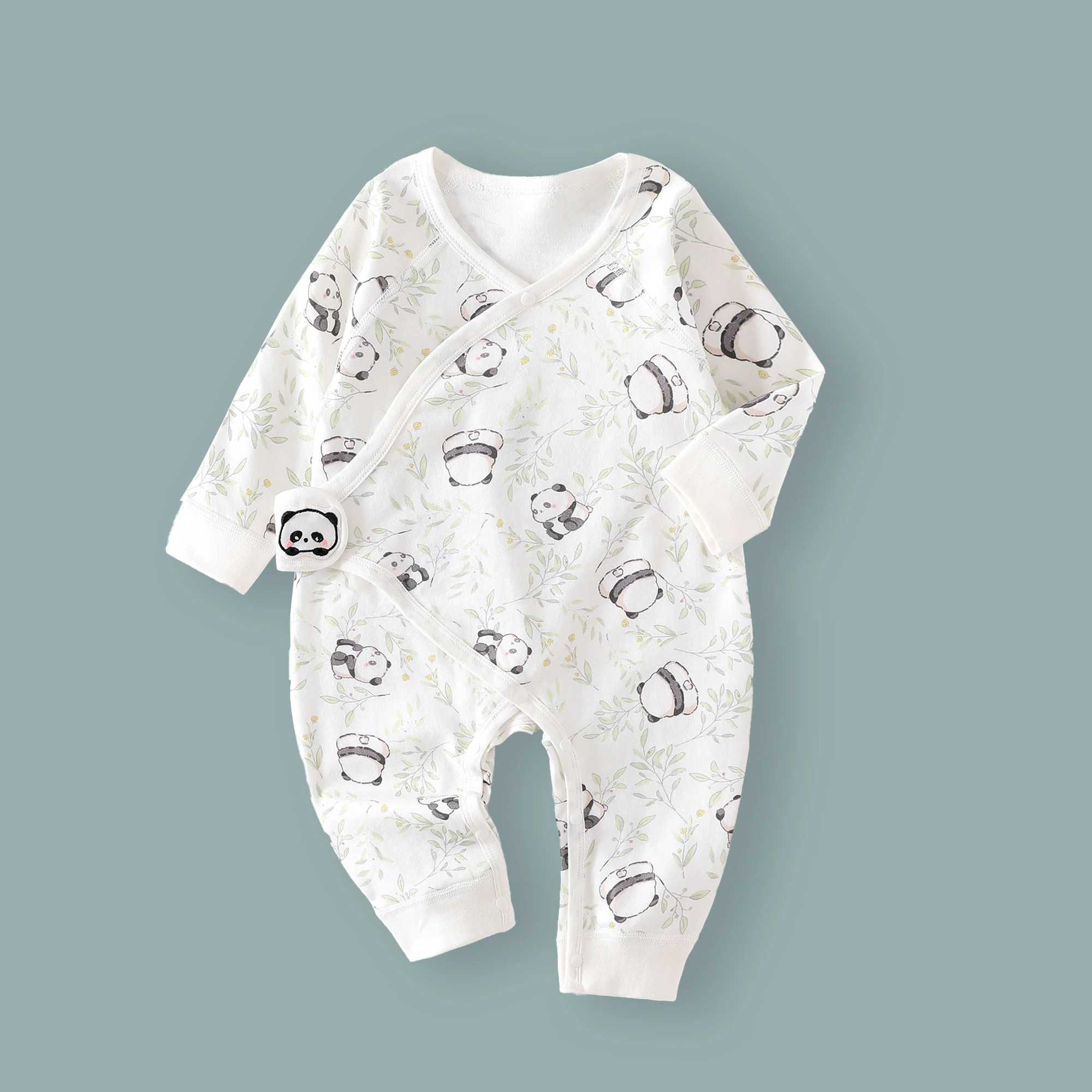 Color: Sandy Beige, Kid Size: 9M - AYNIGIELL Spring Autumn Clothing New 0-6M Cotton Newborn Baby Girl Boy Romper Print Infant Jumpsuit Baby's Inner Clothing