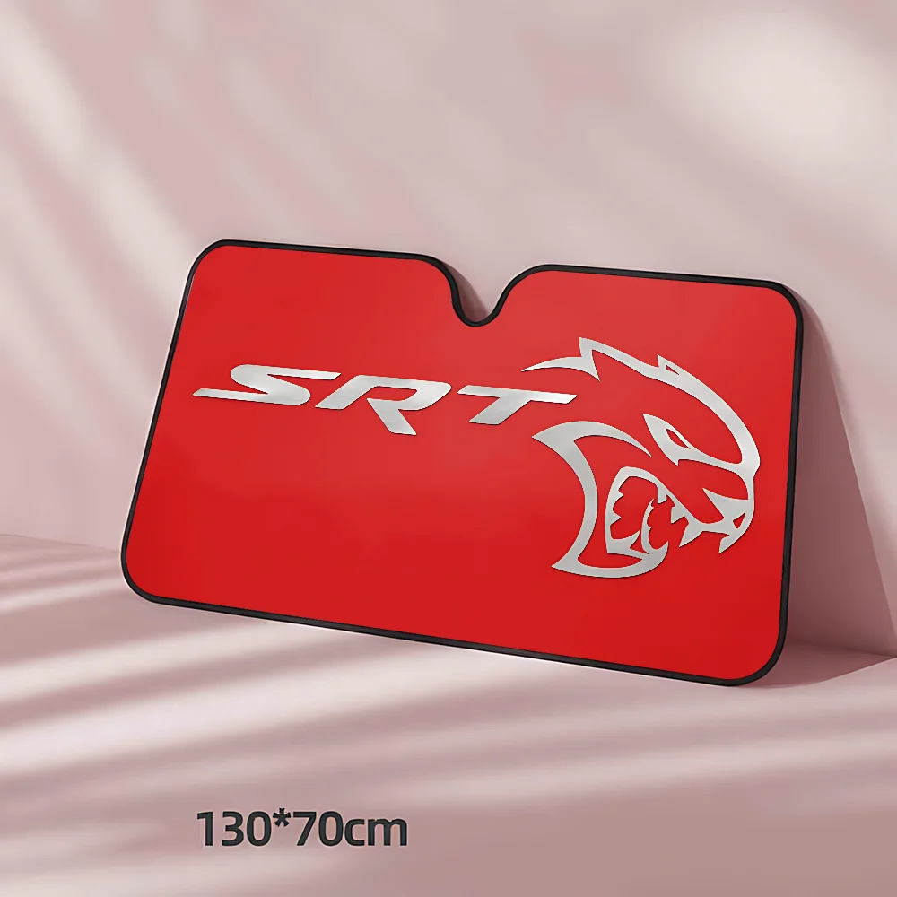 Color: Dark Grey - S-SRT D-Dodge Challenger Car Car SunShade Windscreen Front Window Visor 70x130cm Sun Visor Solar Protect Plaid Gift Novelty Car