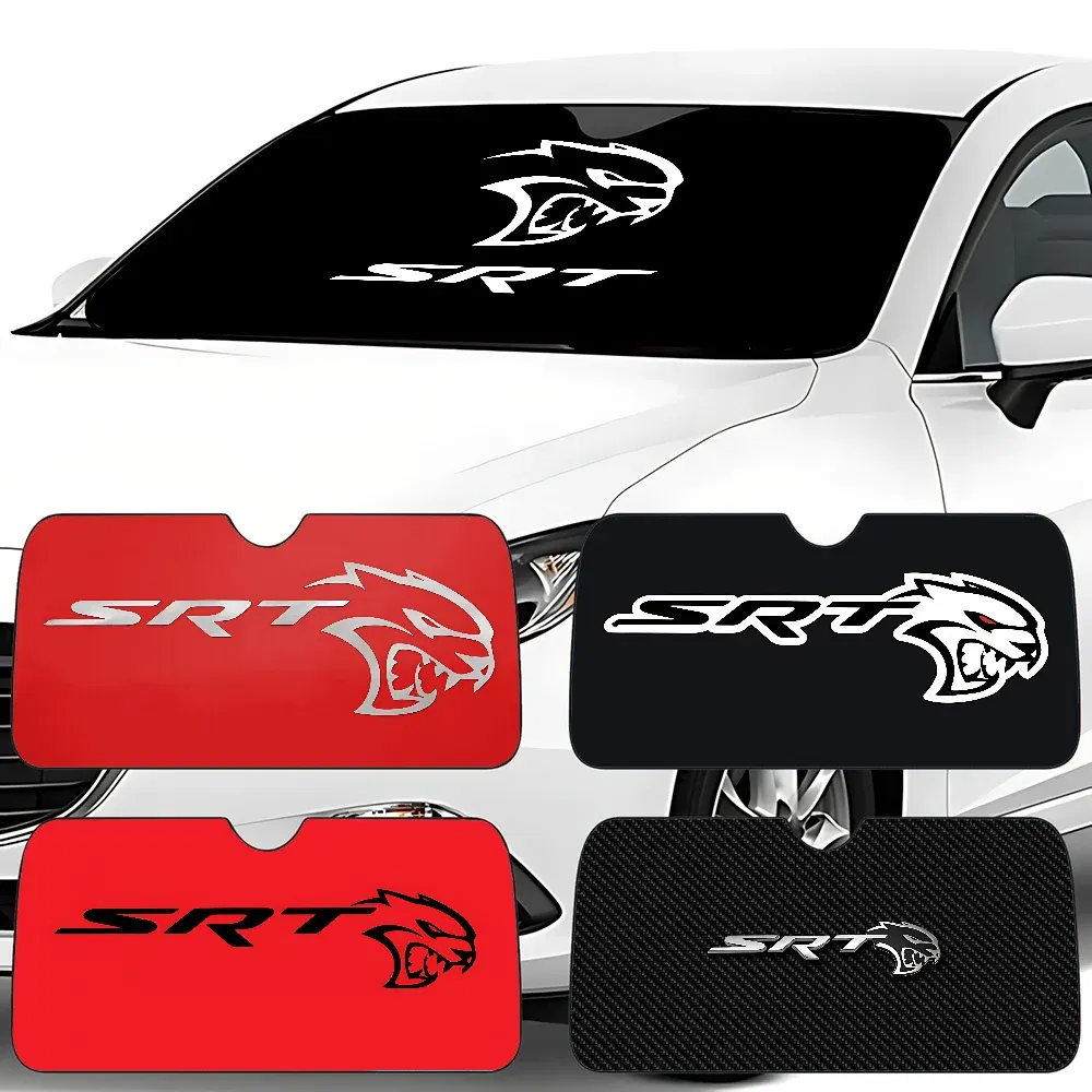 Color: Dark Grey - S-SRT D-Dodge Challenger Car Car SunShade Windscreen Front Window Visor 70x130cm Sun Visor Solar Protect Plaid Gift Novelty Car