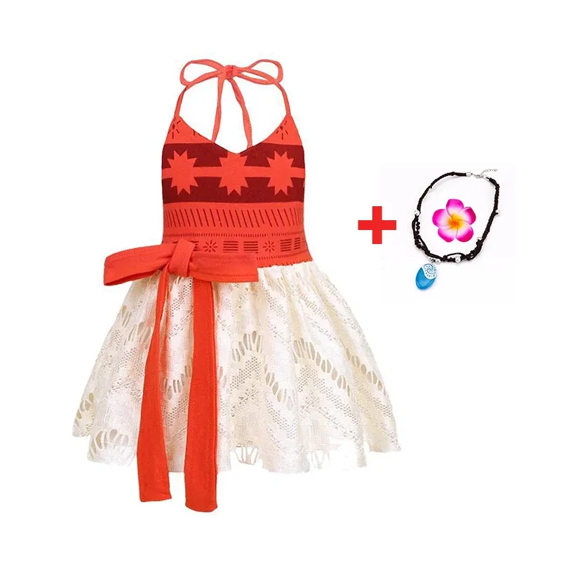 Color: Gold, Kid Size: 4T - Disney New Moana Dress Costumes Kids Girl Cosplay Toddler Movie Ocean Adventure Infant Frock Halloween Party With Chick Clothes